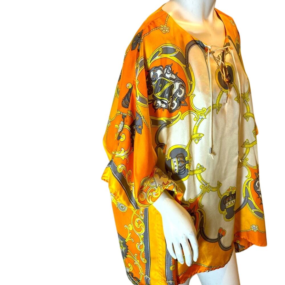 JB by JULIE BROWN Silk Top or Dress Size S Oversized fits Large Colorful NWOT - Picture 11 of 13
